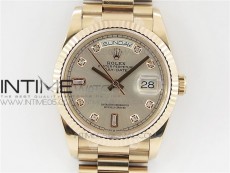 Day-Date 36 128239 RG BP Best Edition Silver Crystal Marker Dial on RG President Bracelet