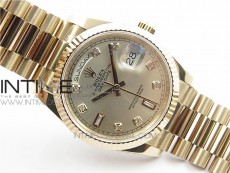 Day-Date 36 128239 RG BP Best Edition Silver Crystal Markers Dial on RG President Bracelet