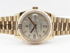 Day-Date 36 128239 RG BP Best Edition Silver Crystal Markers Dial on RG President Bracelet