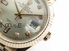 Day-Date 36 128239 RG BP Best Edition Silver Crystal Markers Dial on RG President Bracelet