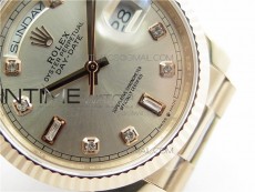 Day-Date 36 128239 RG BP Best Edition Silver Crystal Markers Dial on RG President Bracelet