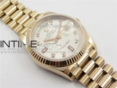Day-Date 36 128239 RG BP Best Edition Silver Crystal Markers Dial on RG President Bracelet