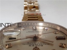 Day-Date 36 128239 RG BP Best Edition Silver Crystal Markers Dial on RG President Bracelet