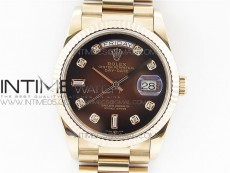 Day-Date 36 128239 RG BP Best Edition Brown Crystal Markers Dial on RG President Bracelet