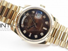 Day-Date 36 128239 RG BP Best Edition Brown Crystal Markers Dial on RG President Bracelet