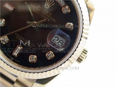 Day-Date 36 128239 RG BP Best Edition Brown Crystal Markers Dial on RG President Bracelet
