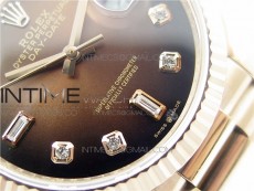 Day-Date 36 128239 RG BP Best Edition Brown Crystal Markers Dial on RG President Bracelet