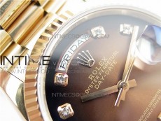 Day-Date 36 128239 RG BP Best Edition Brown Crystal Markers Dial on RG President Bracelet