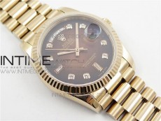 Day-Date 36 128239 RG BP Best Edition Brown Crystal Markers Dial on RG President Bracelet