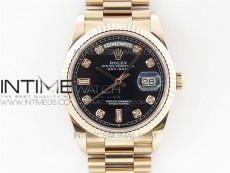 Day-Date 36 128239 RG BP Best Edition Black Crystal Markers Dial on RG President Bracelet