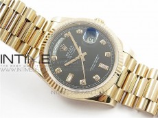 Day-Date 36 128239 RG BP Best Edition Black Crystal Markers Dial on RG President Bracelet