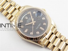 Day-Date 36 128239 RG BP Best Edition Black Crystal Markers Dial on RG President Bracelet