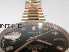 Day-Date 36 128239 RG BP Best Edition Black Crystal Markers Dial on RG President Bracelet