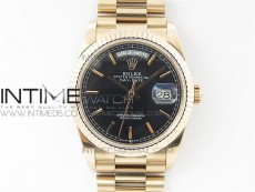 Day-Date 36 128239 RG BP Best Edition Black Sticks Markers Dial on RG President Bracelet