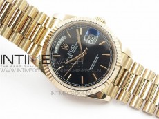 Day-Date 36 128239 RG BP Best Edition Black Sticks Markers Dial on RG President Bracelet