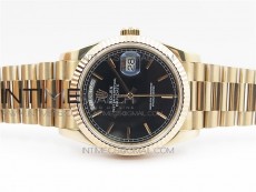 Day-Date 36 128239 RG BP Best Edition Black Sticks Markers Dial on RG President Bracelet
