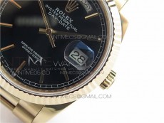 Day-Date 36 128239 RG BP Best Edition Black Sticks Markers Dial on RG President Bracelet