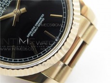 Day-Date 36 128239 RG BP Best Edition Black Sticks Markers Dial on RG President Bracelet