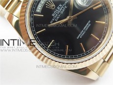 Day-Date 36 128239 RG BP Best Edition Black Sticks Markers Dial on RG President Bracelet