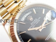 Day-Date 36 128239 RG BP Best Edition Black Sticks Markers Dial on RG President Bracelet