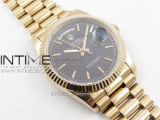 Day-Date 36 128239 RG BP Best Edition Black Sticks Markers Dial on RG President Bracelet