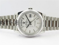 Day-Date 36 128239 SS BP Best Edition White Sticks Markers Dial on SS President Bracelet