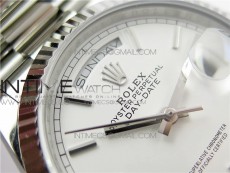 Day-Date 36 128239 SS BP Best Edition White Sticks Markers Dial on SS President Bracelet