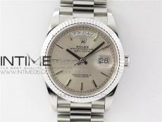 Day-Date 36 128239 SS BP Best Edition Silver Sticks Markers Dial on SS President Bracelet