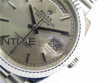 Day-Date 36 128239 SS BP Best Edition Silver Sticks Markers Dial on SS President Bracelet