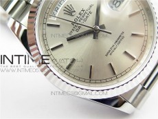 Day-Date 36 128239 SS BP Best Edition Silver Sticks Markers Dial on SS President Bracelet