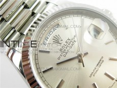 Day-Date 36 128239 SS BP Best Edition Silver Sticks Markers Dial on SS President Bracelet