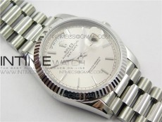 Day-Date 36 128239 SS BP Best Edition Silver Sticks Markers Dial on SS President Bracelet