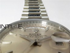 Day-Date 36 128239 SS BP Best Edition Silver Sticks Markers Dial on SS President Bracelet