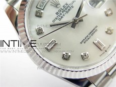 Day-Date 36 128239 SS BP Best Edition White MOP Crystal Markers Dial on SS President Bracelet