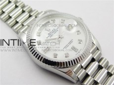 Day-Date 36 128239 SS BP Best Edition White MOP Crystal Markers Dial on SS President Bracelet