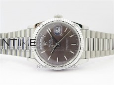Day-Date 36 128239 SS BP Best Edition Brown Sticks Markers Dial on SS President Bracelet