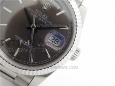 Day-Date 36 128239 SS BP Best Edition Brown Sticks Markers Dial on SS President Bracelet