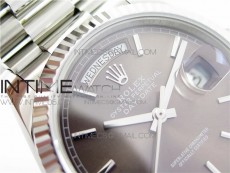 Day-Date 36 128239 SS BP Best Edition Brown Sticks Markers Dial on SS President Bracelet