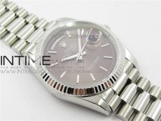 Day-Date 36 128239 SS BP Best Edition Brown Sticks Markers Dial on SS President Bracelet