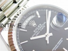 Day-Date 36 128239 SS BP Best Edition Black Stick Markers Dial on SS President Bracelet