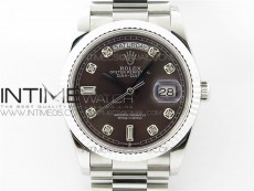 Day-Date 36 128239 SS BP Best Edition Brown Crystal Markers Dial on SS President Bracelet