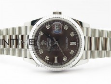 Day-Date 36 128239 SS BP Best Edition Brown Crystal Markers Dial on SS President Bracelet