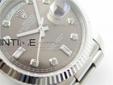 Day-Date 36 128239 SS BP Best Edition Brown Crystal Markers Dial on SS President Bracelet