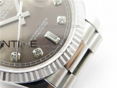 Day-Date 36 128239 SS BP Best Edition Brown Crystal Markers Dial on SS President Bracelet
