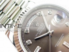Day-Date 36 128239 SS BP Best Edition Brown Crystal Markers Dial on SS President Bracelet