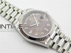 Day-Date 36 128239 SS BP Best Edition Brown Crystal Markers Dial on SS President Bracelet