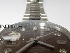 Day-Date 36 128239 SS BP Best Edition Brown Crystal Markers Dial on SS President Bracelet