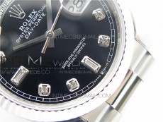 Day-Date 36 128239 SS BP Best Edition Black Crystal Markers Dial on SS President Bracelet