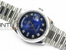 Day-Date 36 128239 SS BP Best Edition Blue Crystal Markers Dial on SS President Bracelet