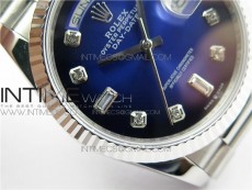 Day-Date 36 128239 SS BP Best Edition Blue Crystal Markers Dial on SS President Bracelet